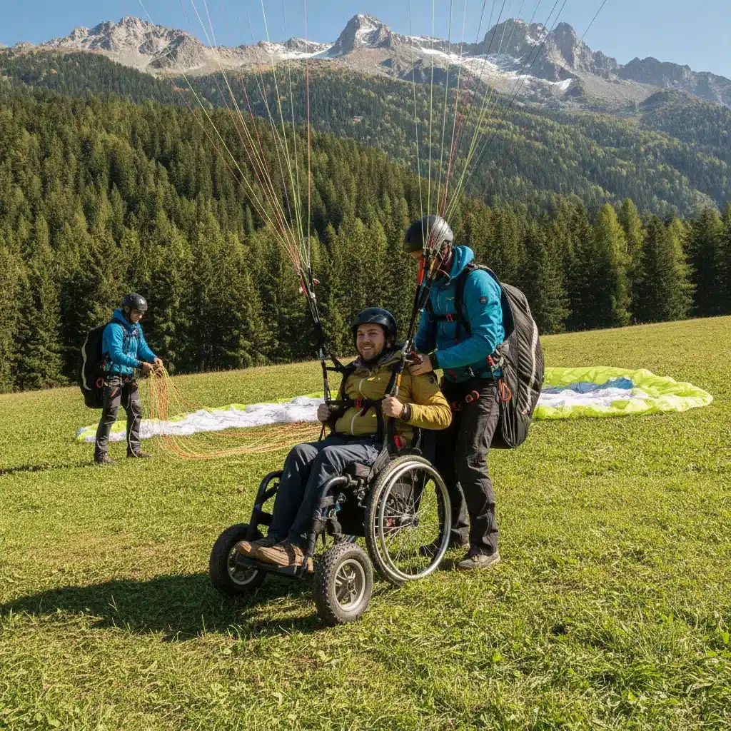 parapente handicap mobilité réduite chamonix